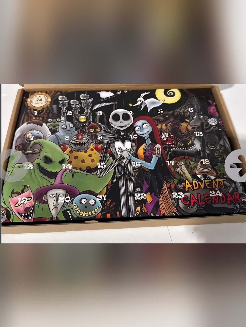 The Nightmare Before Christmas Jack & Sally Advent Calendar Art NEW SEALED